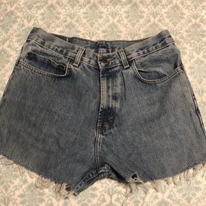 High Waisted Distressed Vintage Jean Shorts
